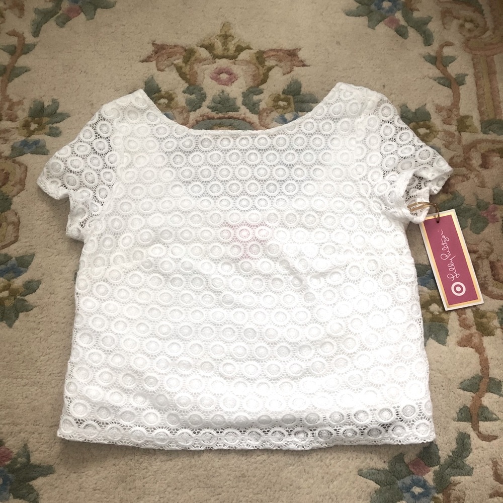 Lilly Pulitzer for Target eyelet cropped top NWT